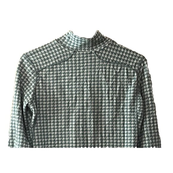 Smartwool Women's XS 1/4 Zip Merino Wool Stone Green Gray Geometric Sweater - Picture 4 of 5